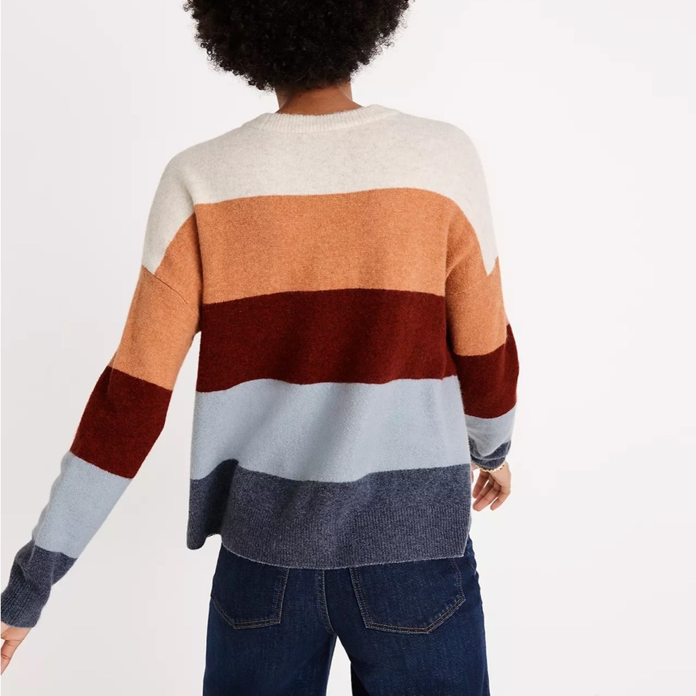 MADEWELL Crofton Oversized Striped Pullover Sweater in Coziest Yarn Size XXS - Picture 3 of 10